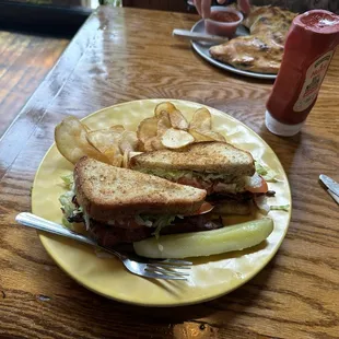 BLT Sandwich with Home Made Chips