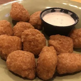 Corn Nuggets with ranch. Very nice.