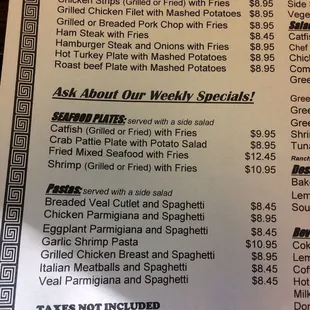 menu