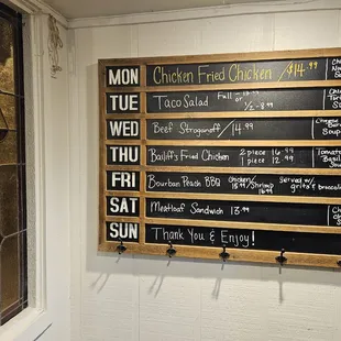 a chalkboard on the wall