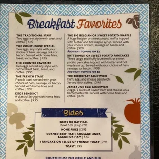 Breakfast Menu