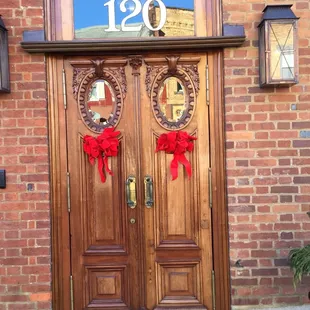 the entrance to the building