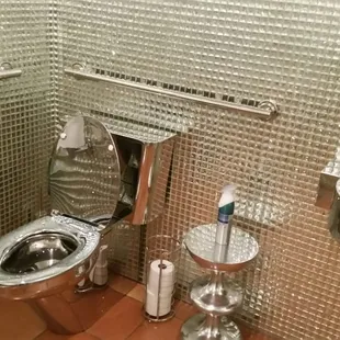 The restrooms are unusual for the area.