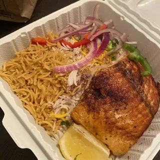 Salmon Kabob Platter