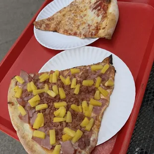 Hawaiian slice and cheese NY SLICE