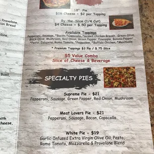 menu