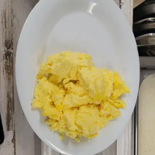 a bowl of scrambled eggs