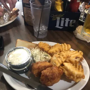 Fish fry - half baked half fried.