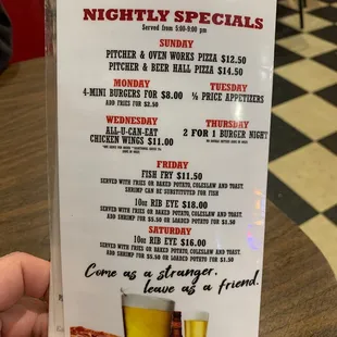 menu