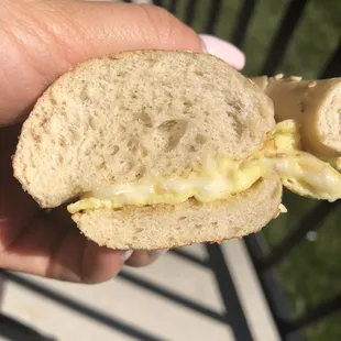 Egg and cheese on a bagel... barely anything there.