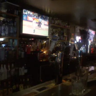 long bar area.  always crowded.