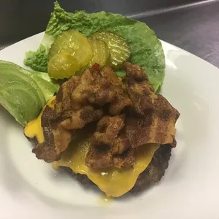 Cutting carbs?  No problem!  Enjoy a fresh grilled bunless burger!