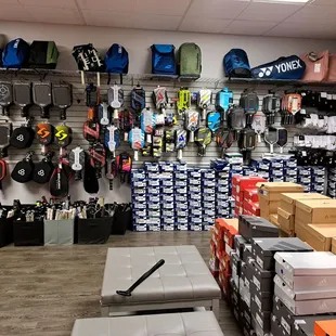 Pickleball paddles and court shoes