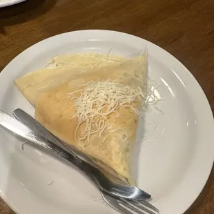 Meanie mushroom savory crepe with eggs