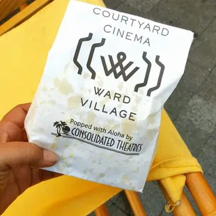 Free bags of popcorn.