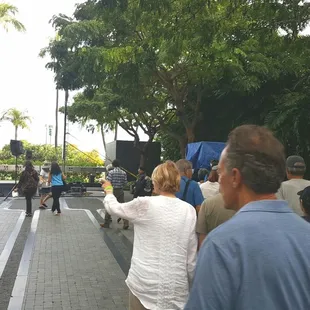 Entering the courtyard.