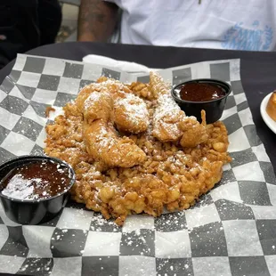 Chicken and Waffles (Beignet Funnel Cake)