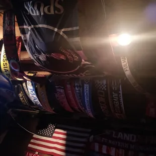 a row of american flags