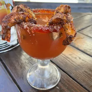 Michelada con camarón