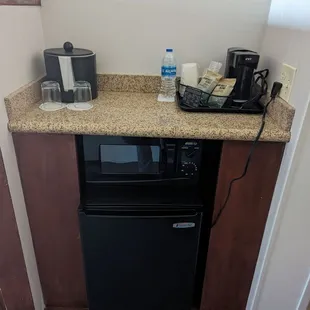 Microwave and fridge