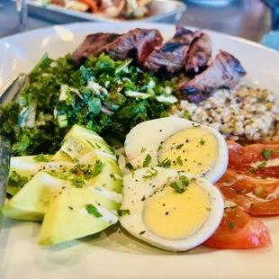 Fall in love with taking care of your body. Feed it goodness with grain bowl. Choose steak, salmon, or even chicken to fuel your body!
