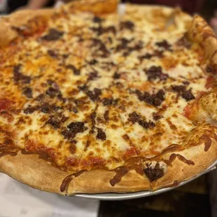Bacon and cheese pizza