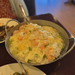 Scrambled Egg w/ Shrimp Over Rice