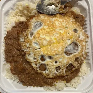 Spam and Egg Over Rice