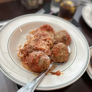 The meatballs and spaghetti are also amazing.