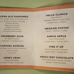 Some different cocktails available at Cousin's.