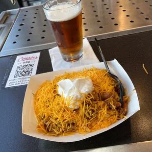 Frito pie and Yuengling