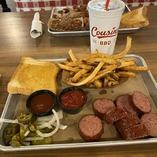 1 Meat Plate (German Sausage) with fries