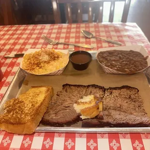 Brisket BBQ Plate with Corn and Pinto Beans