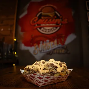 a basket of food on a table