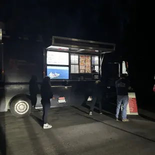 a food truck at night