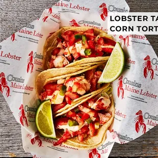 lobster tacos in a basket