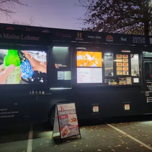 a food truck parked in a parking lot
