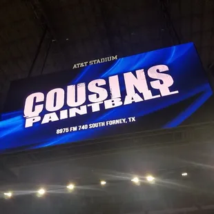 Our logo on the Big screen at the Dallas Cowboys Stadium