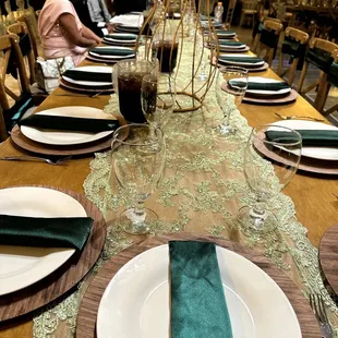 Table set up of decorations