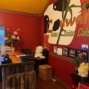 the front desk of the restaurant