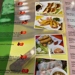 a variety of food items