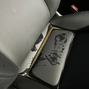 Chow mein spilled all over my car seat. I laid it flat.