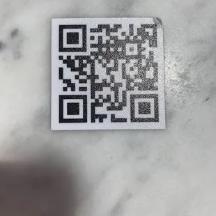 QR code for menu