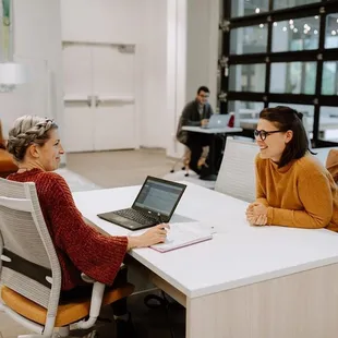 Open desk, collaborative working.