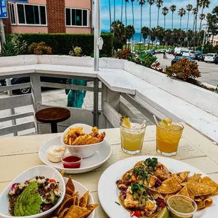 Tres Fish Tacos, ceviche, waffle fries (IG: @soph.hungry)