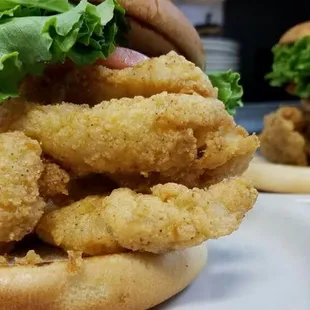 Our piled high fish sandwiches! Friday night is our famous all-you-can-eat fishfry!