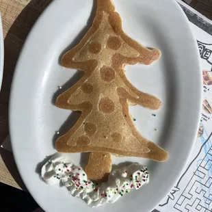 Christmas tree with whipped cream &amp; sprinkles