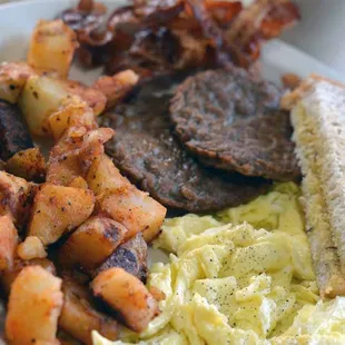 Covered Bridge - Scrambled Eggs, Bacon, Sausage, Home Fries, Rye Toast