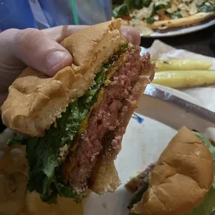 a hand holding a sandwich