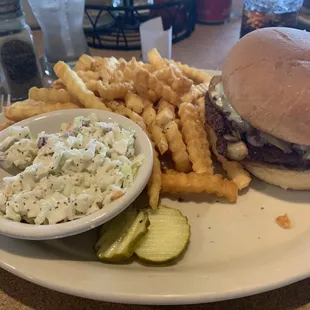 Mushroom Swiss burger basket.